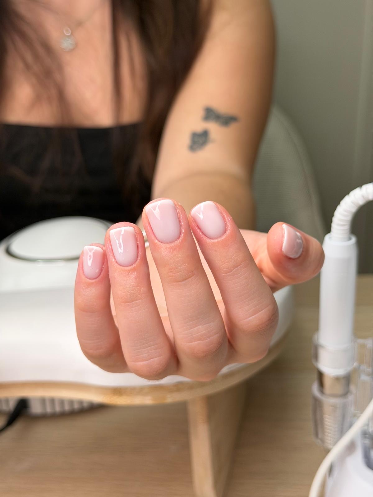 Finished natural manicure at Layerd Studios
